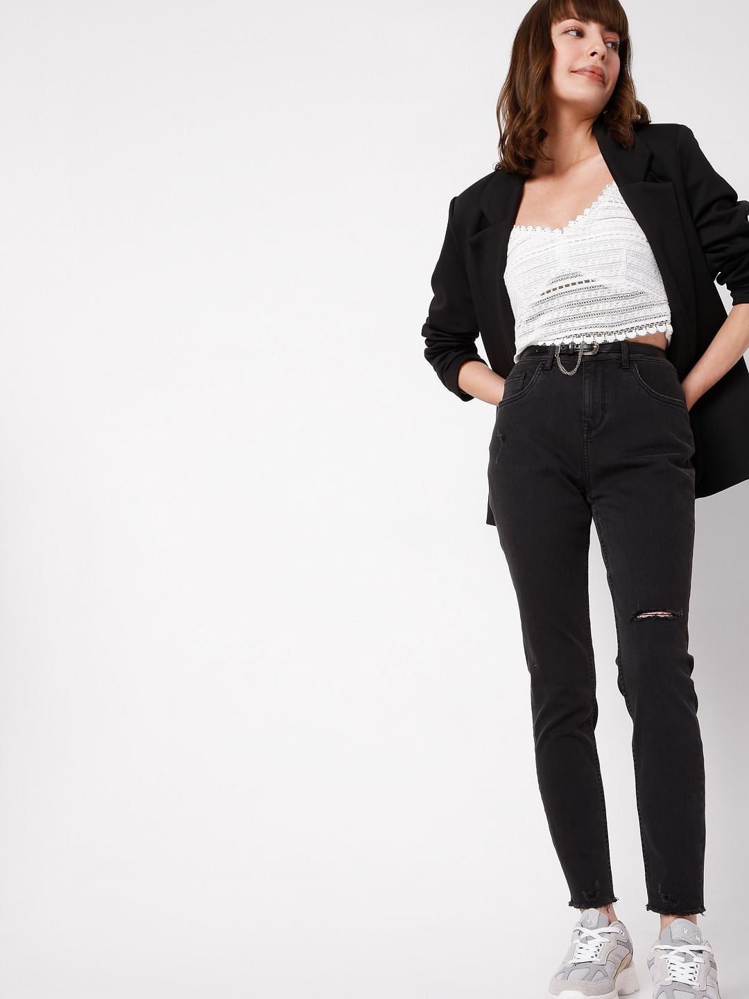 Black High Rise Wendy Skinny Jeans