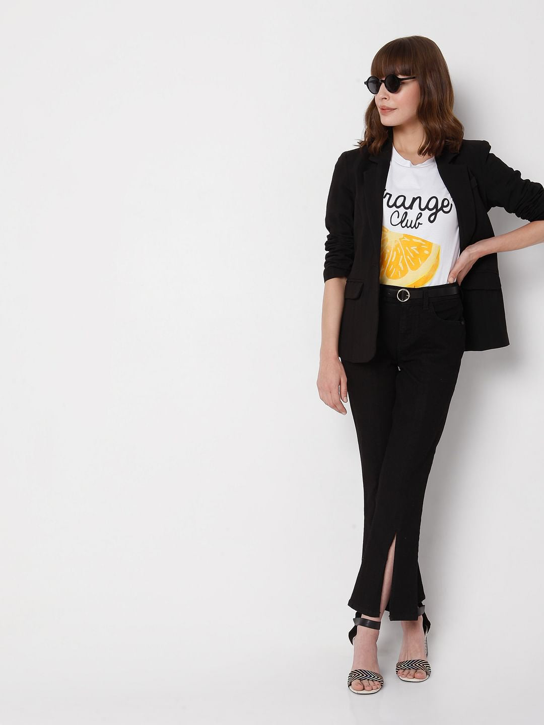 Black High Rise Petra Bootcut Slit Jeans