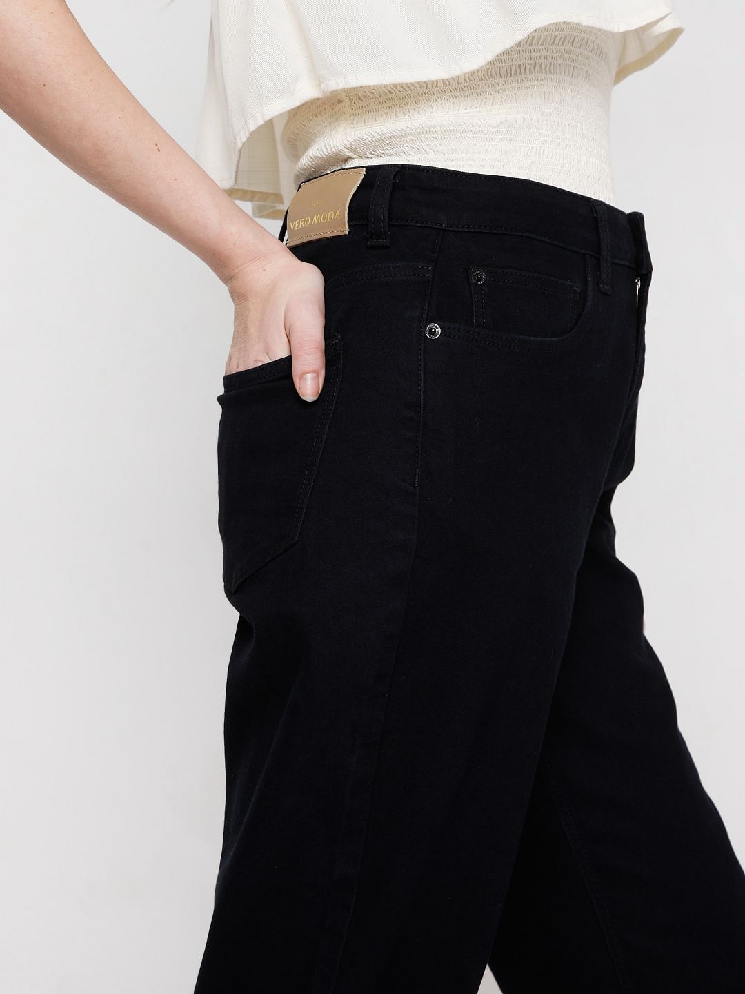 Black High Rise Mom Jeans