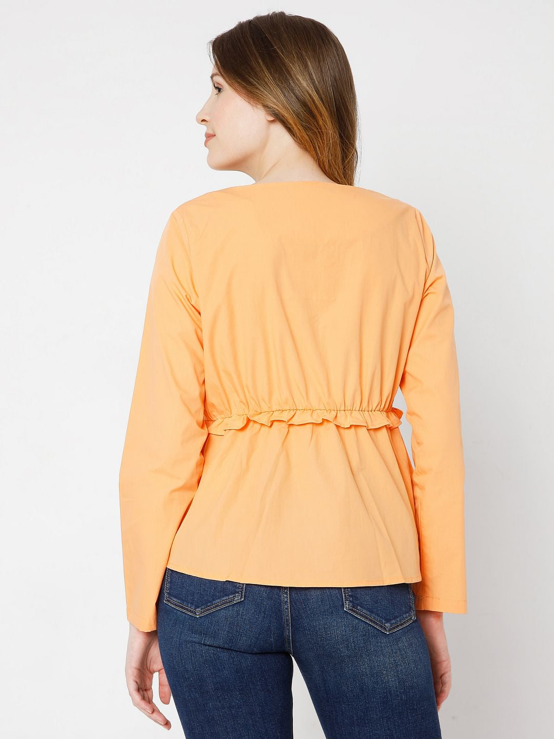 Orange Peplum Top