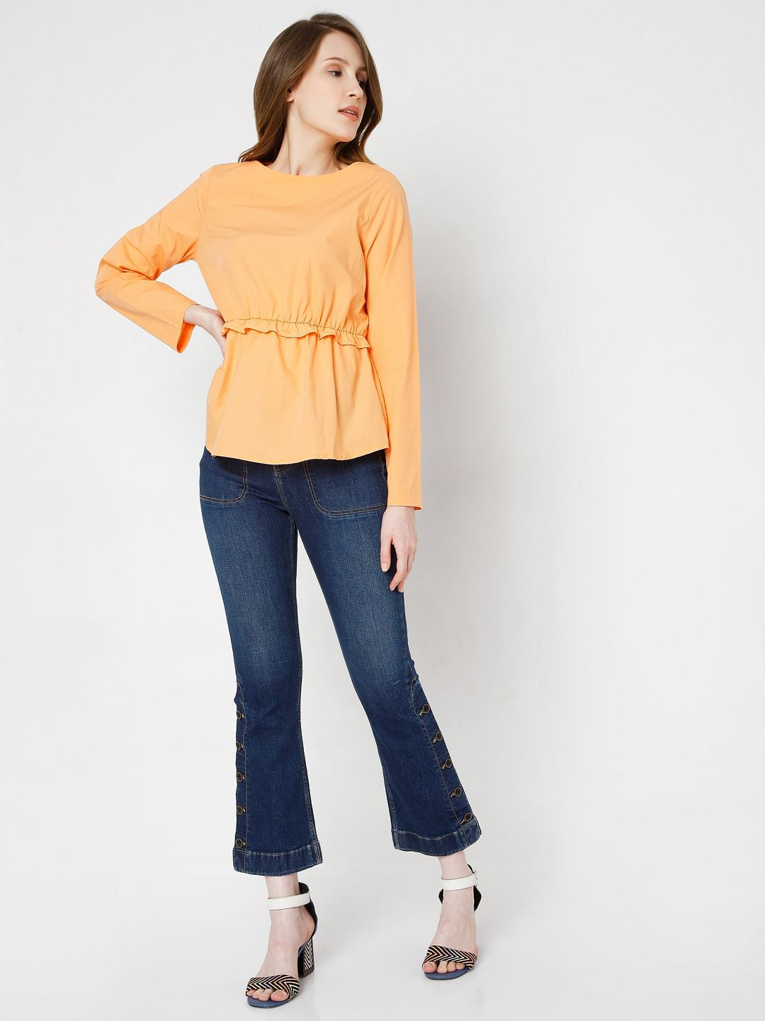 Orange Peplum Top