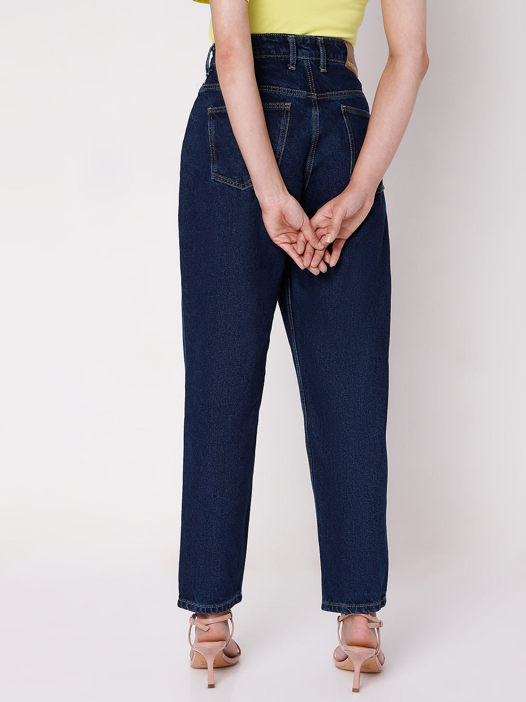 Blue High Rise Girlfriend Jeans