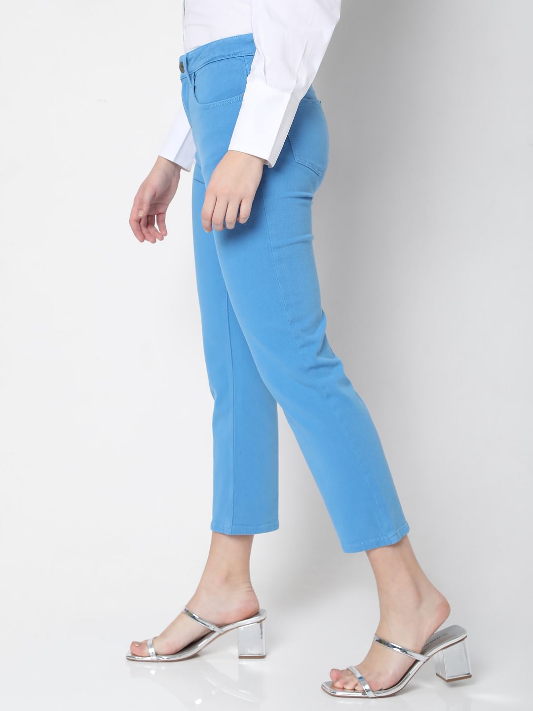 Blue High Waist Jade Straight Fit Jeans