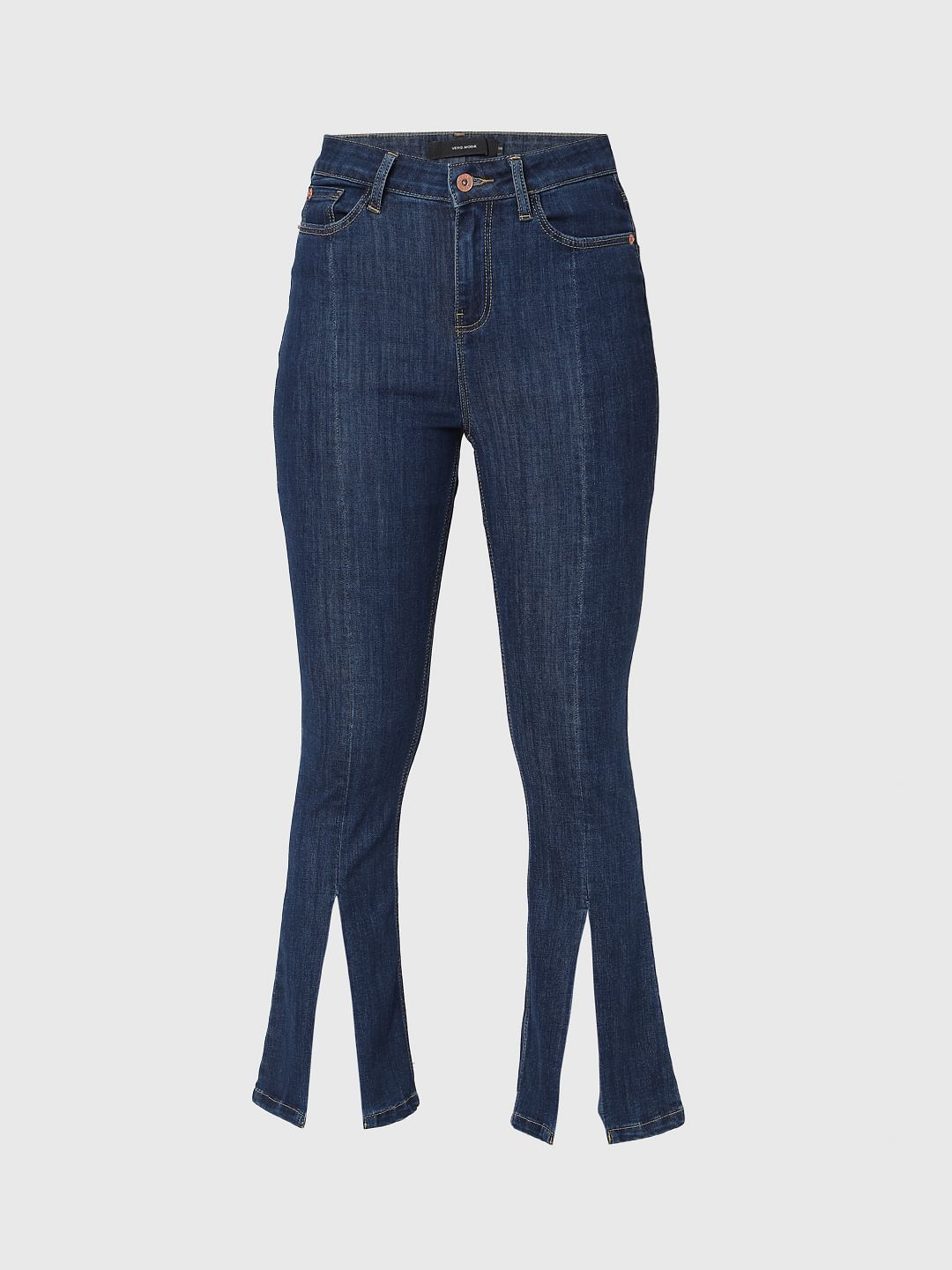 Blue Petra Bootcut Ankle Slit Jeans