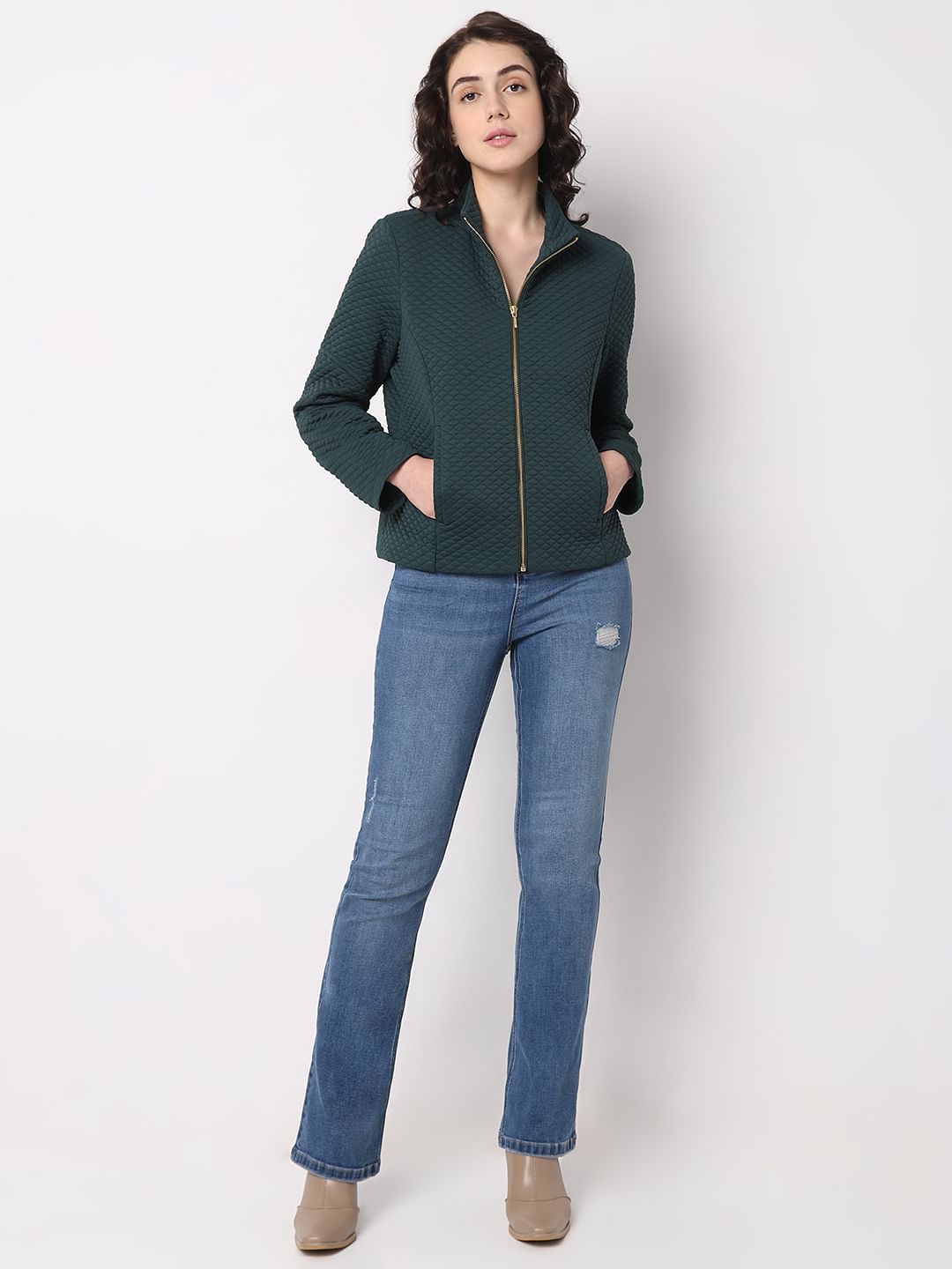 Green Quilted Winter Jacket