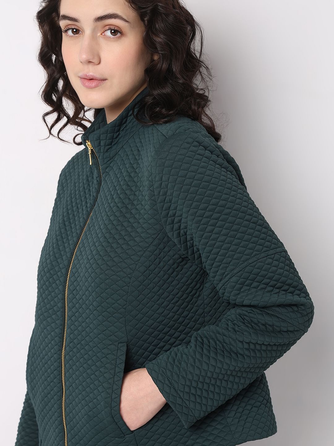 Green Quilted Winter Jacket