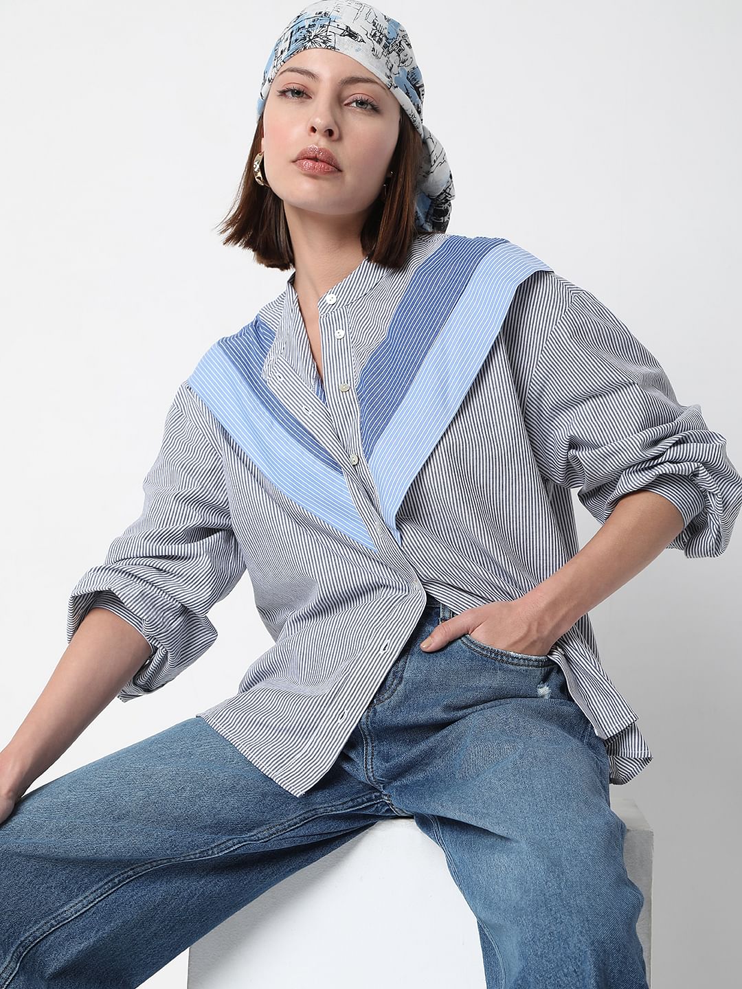 Black Vertical Stripe Shirt