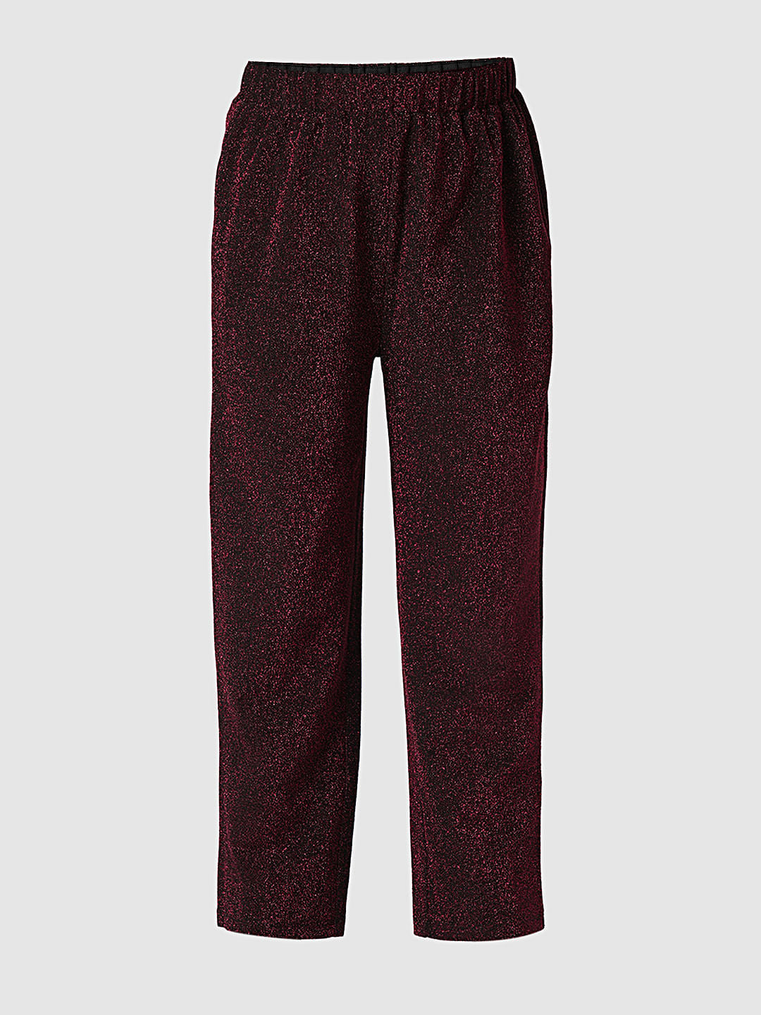 Maroon Shimmer Co-Ord Set Pants