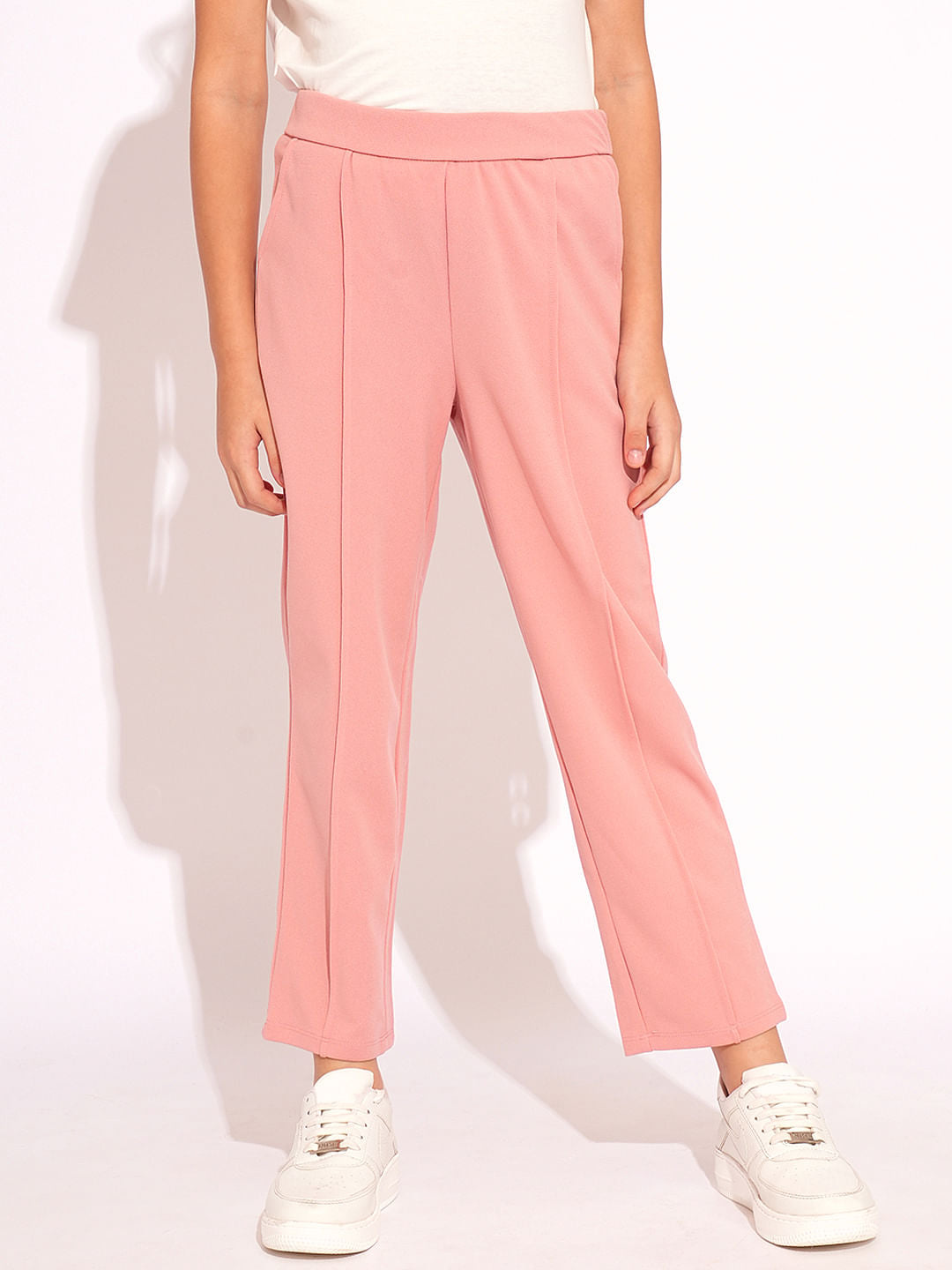 Girls Blush Pink Pintuck Pants