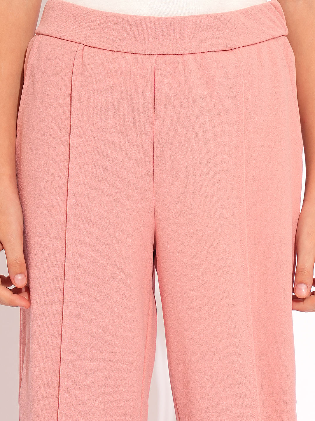 Girls Blush Pink Pintuck Pants