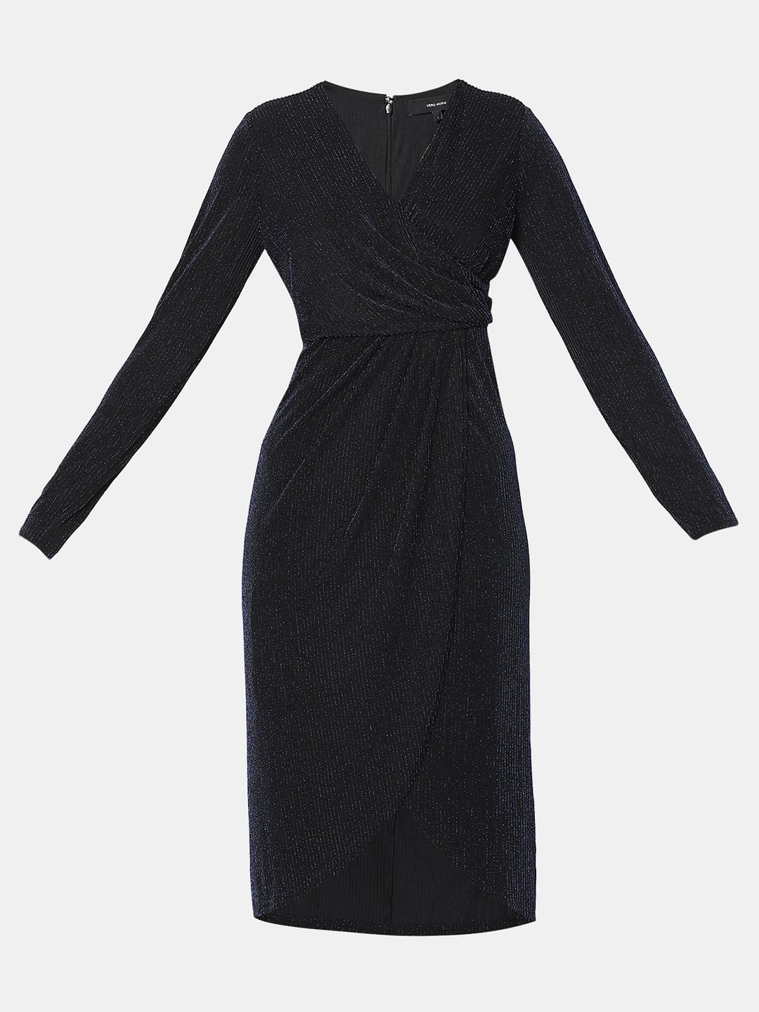 Navy Blue Shimmer Midi Dress