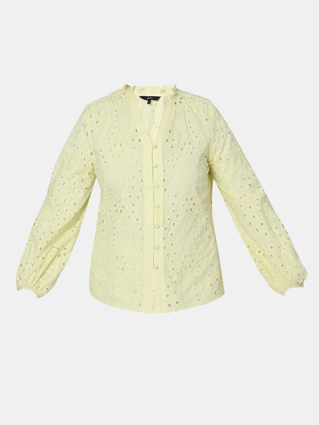 Yellow Schiffli Top