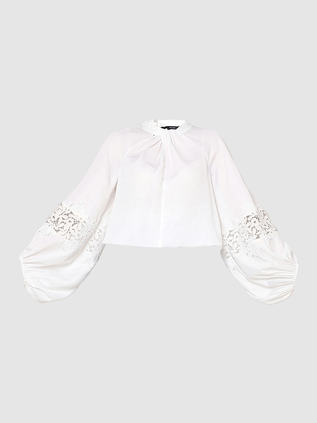 White Lace Detail Top