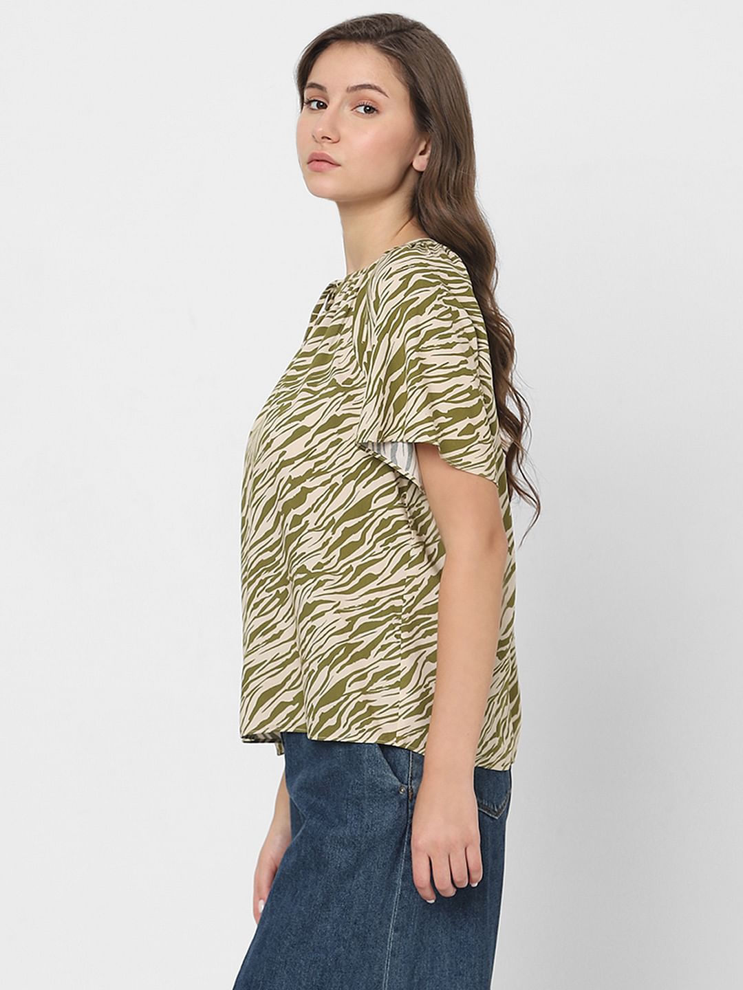 Green Printed Top