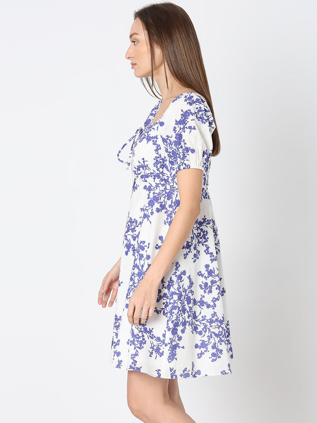 White Floral Fit & Flare Dress