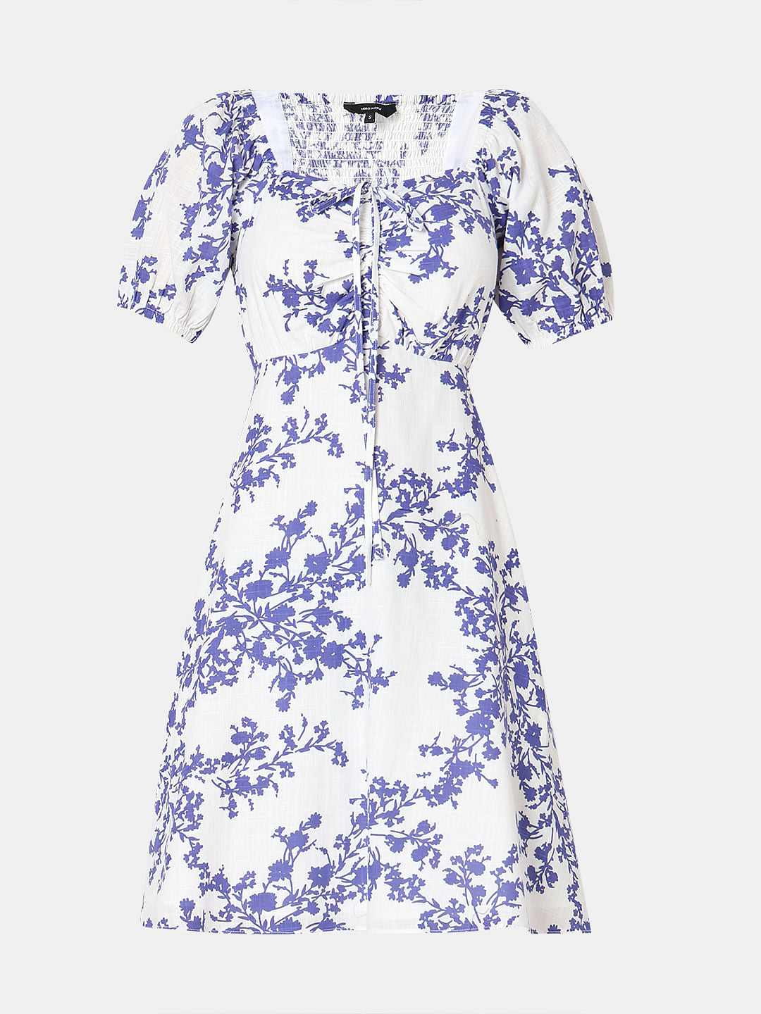 White Floral Fit & Flare Dress