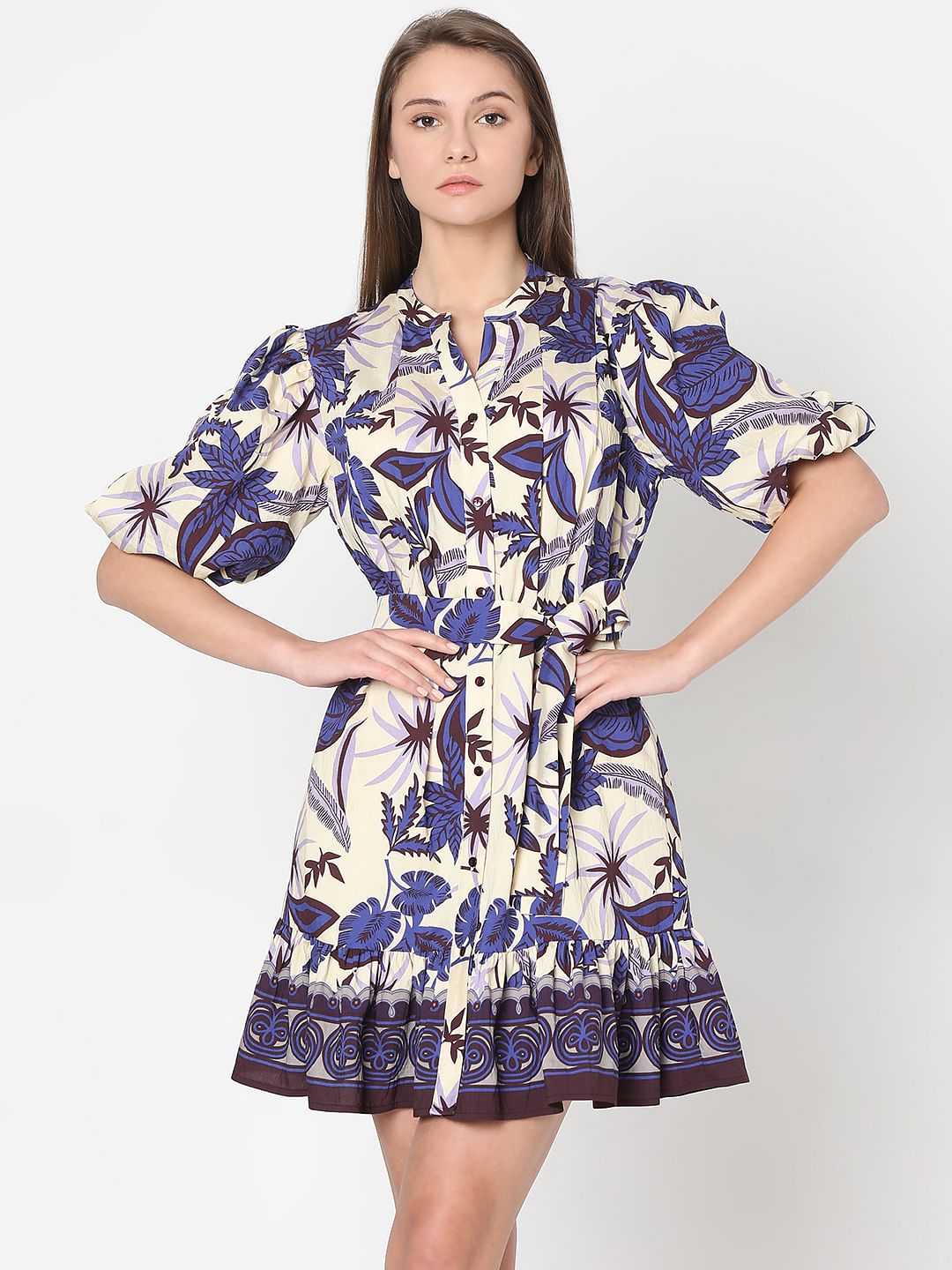 Purple Floral Mini Dress