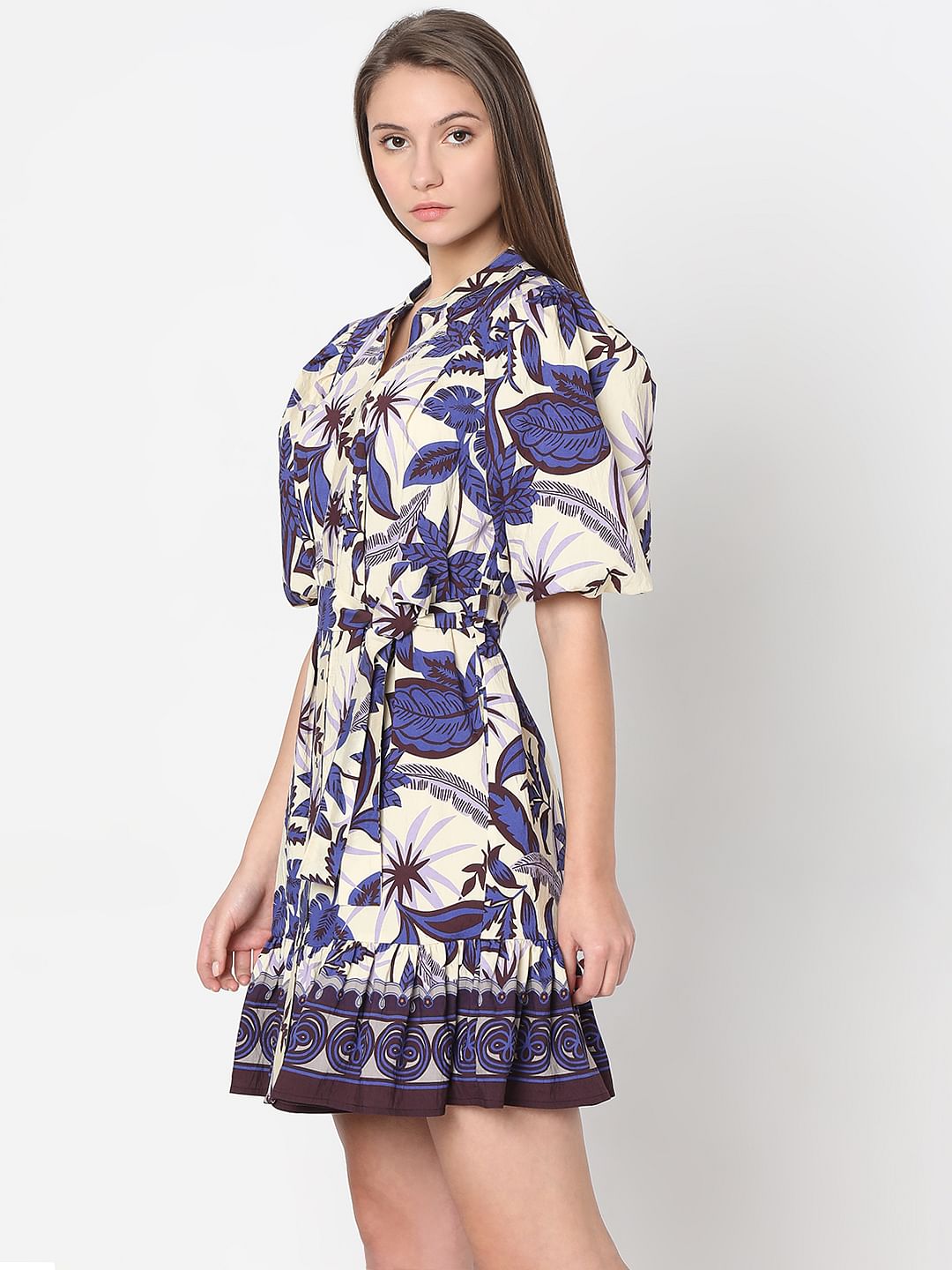 Purple Floral Mini Dress