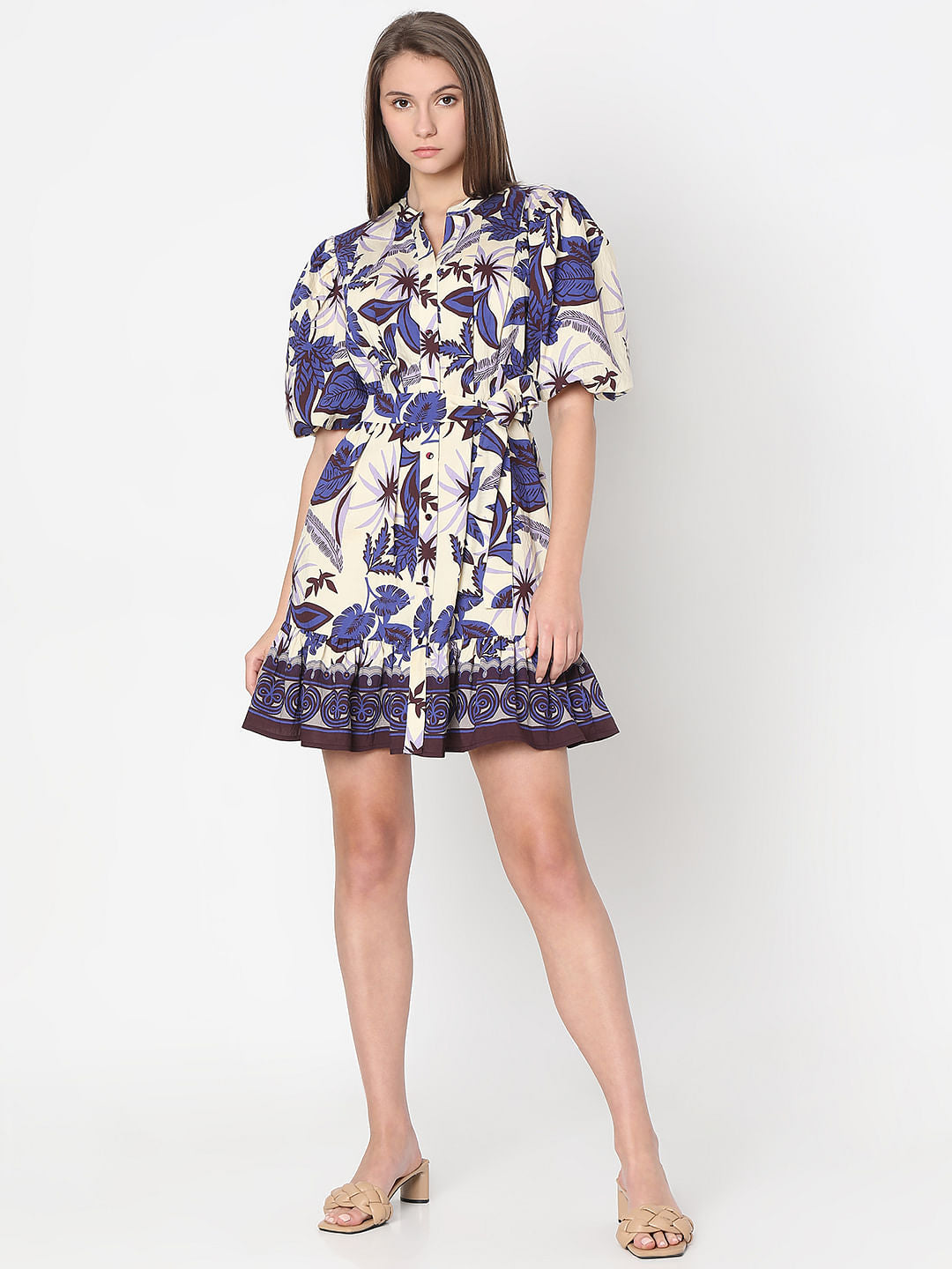 Purple Floral Mini Dress