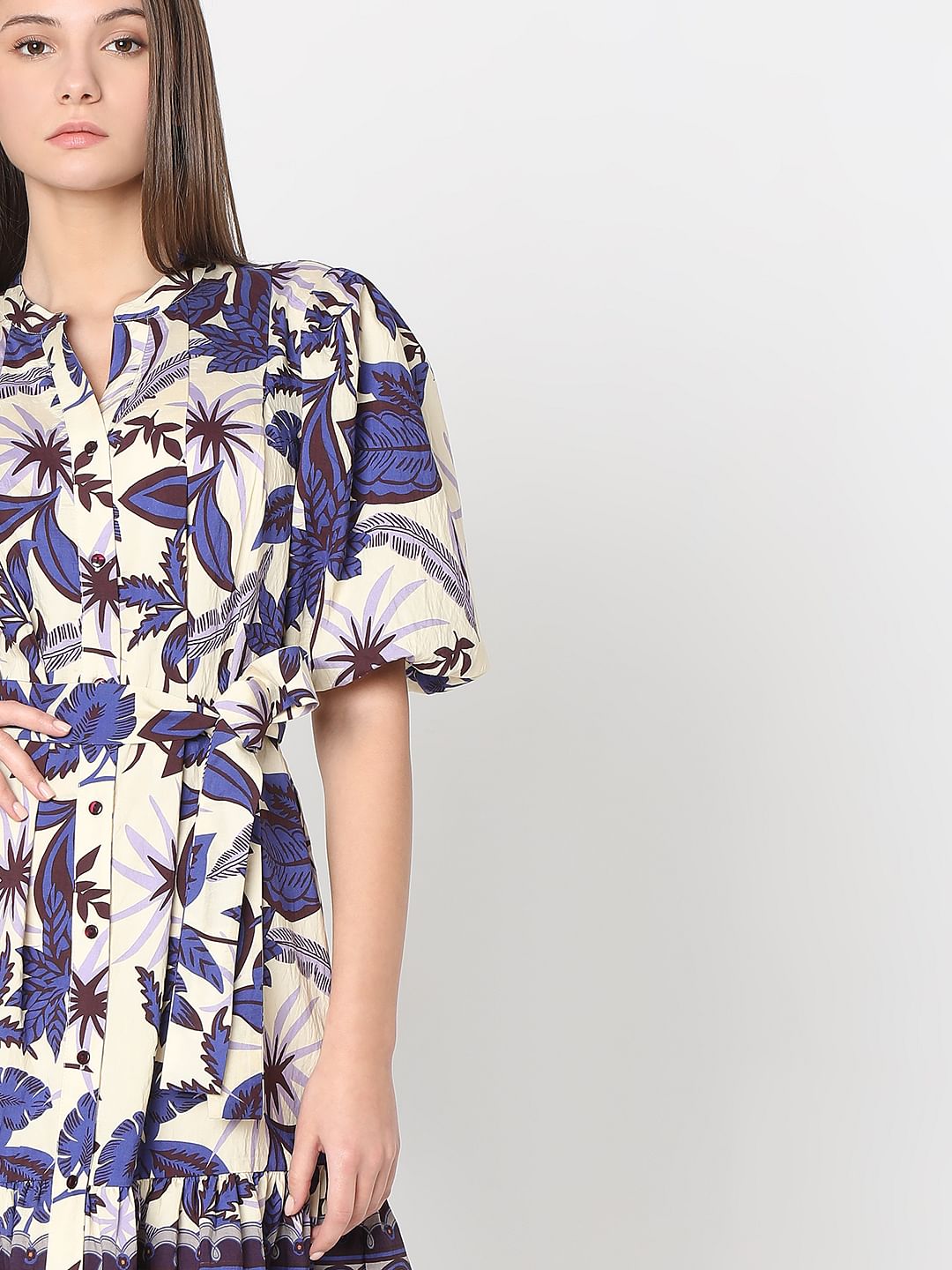 Purple Floral Mini Dress