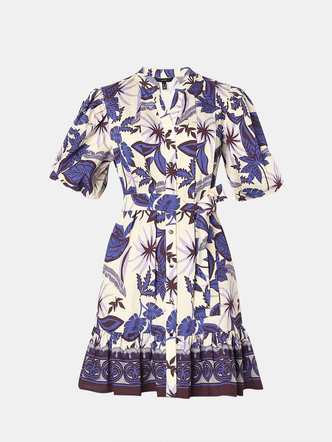 Purple Floral Mini Dress