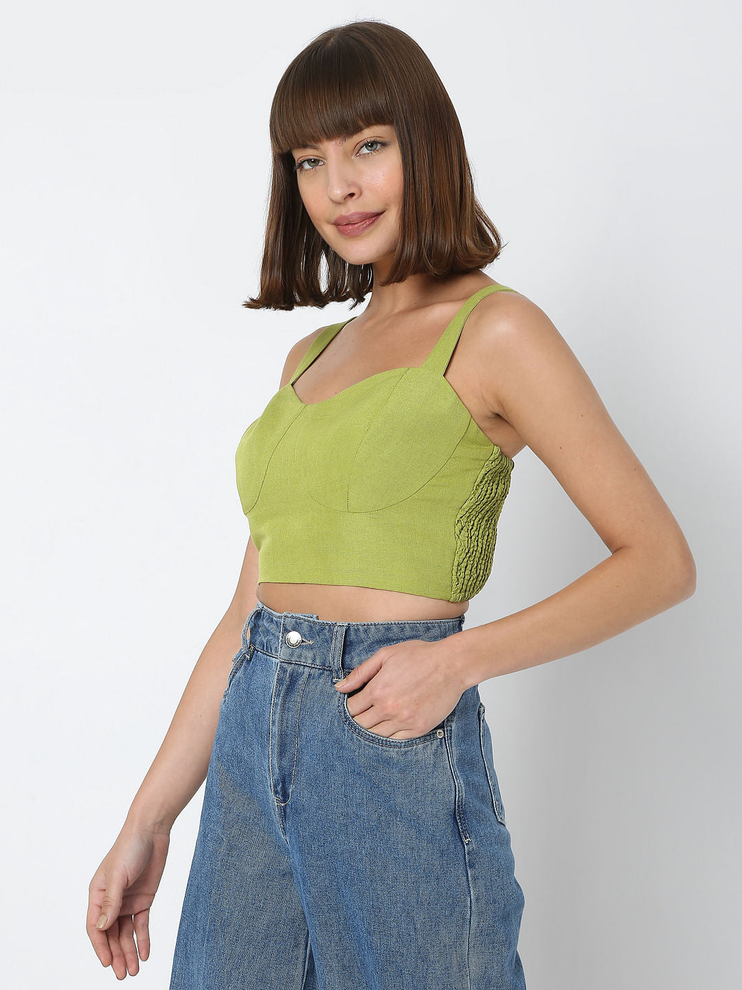 Green Crop Top
