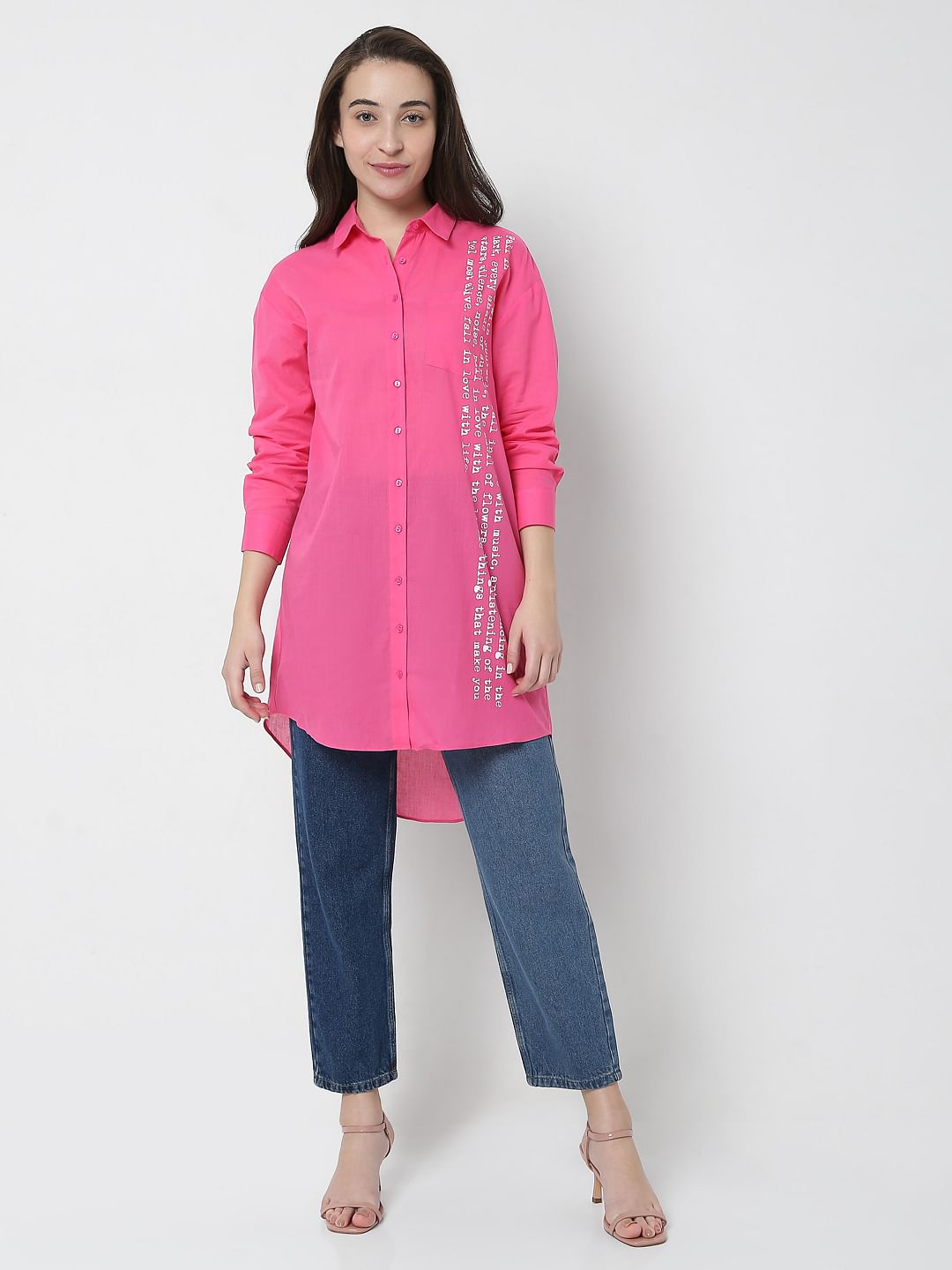 Pink High-Low Shirt
