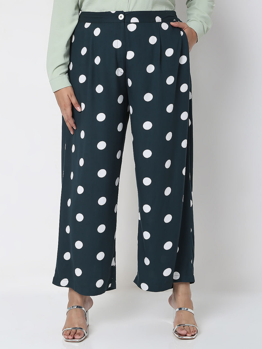 Curve Blue Polka Dot Pants