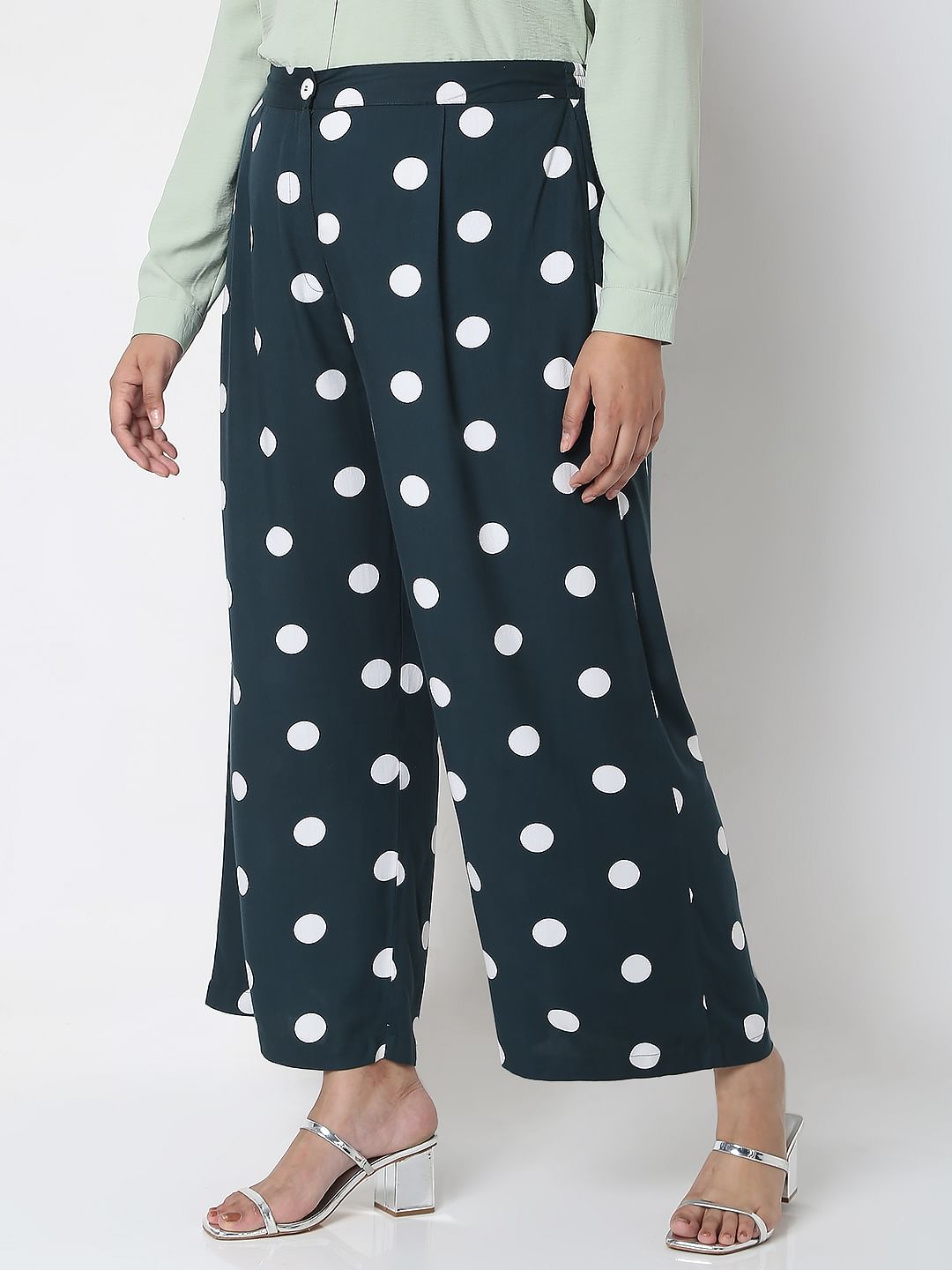 Curve Blue Polka Dot Pants