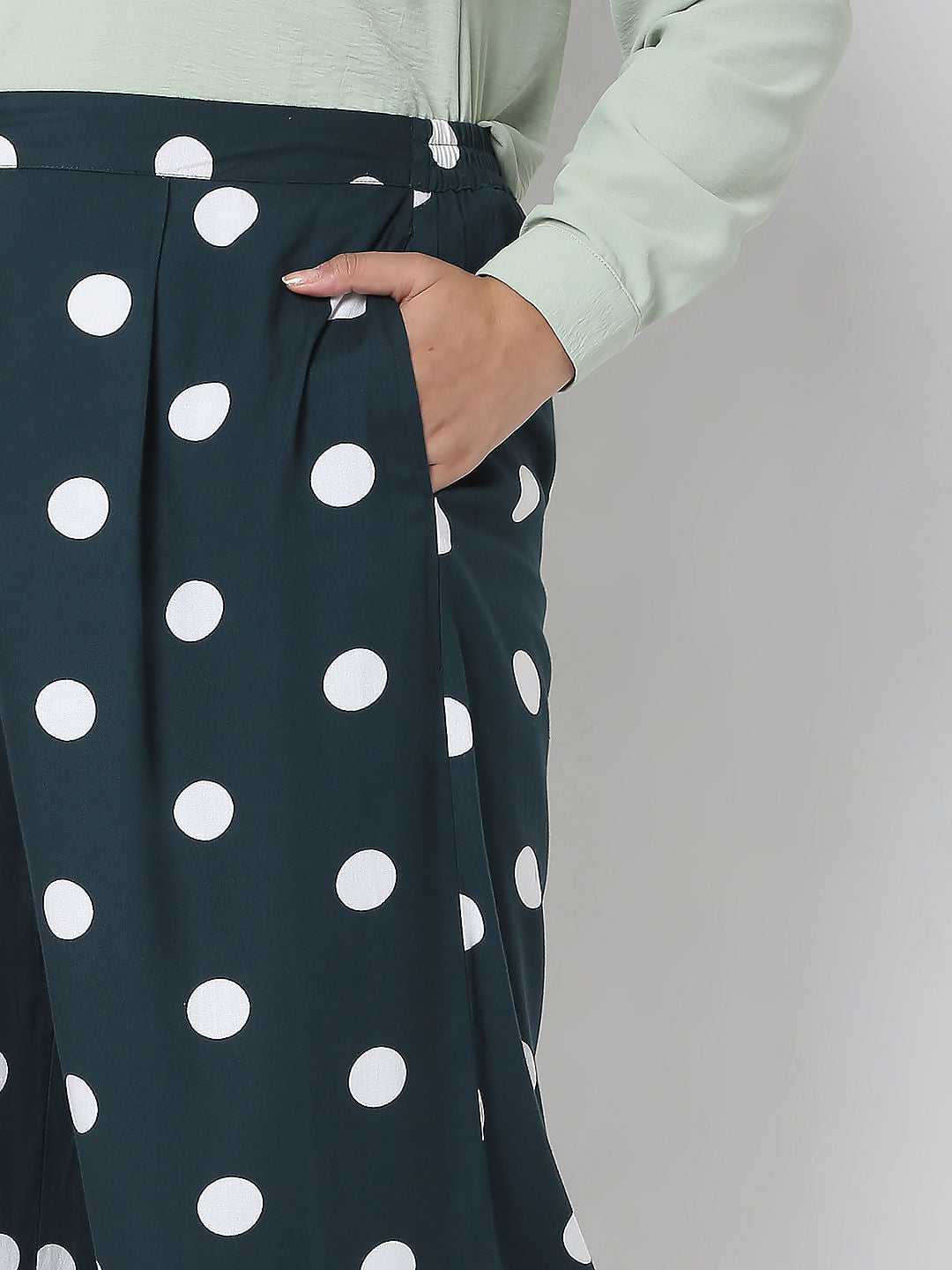 Curve Blue Polka Dot Pants