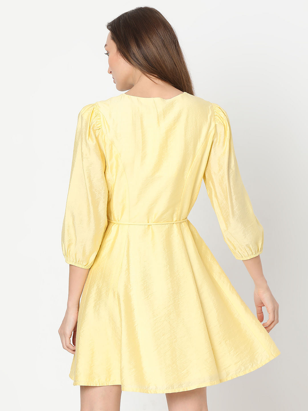 Yellow Fit & Flare Mini Dress