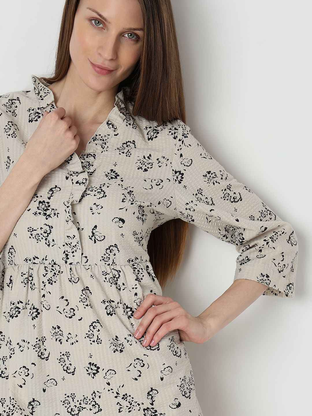 Light Beige Printed Shirt