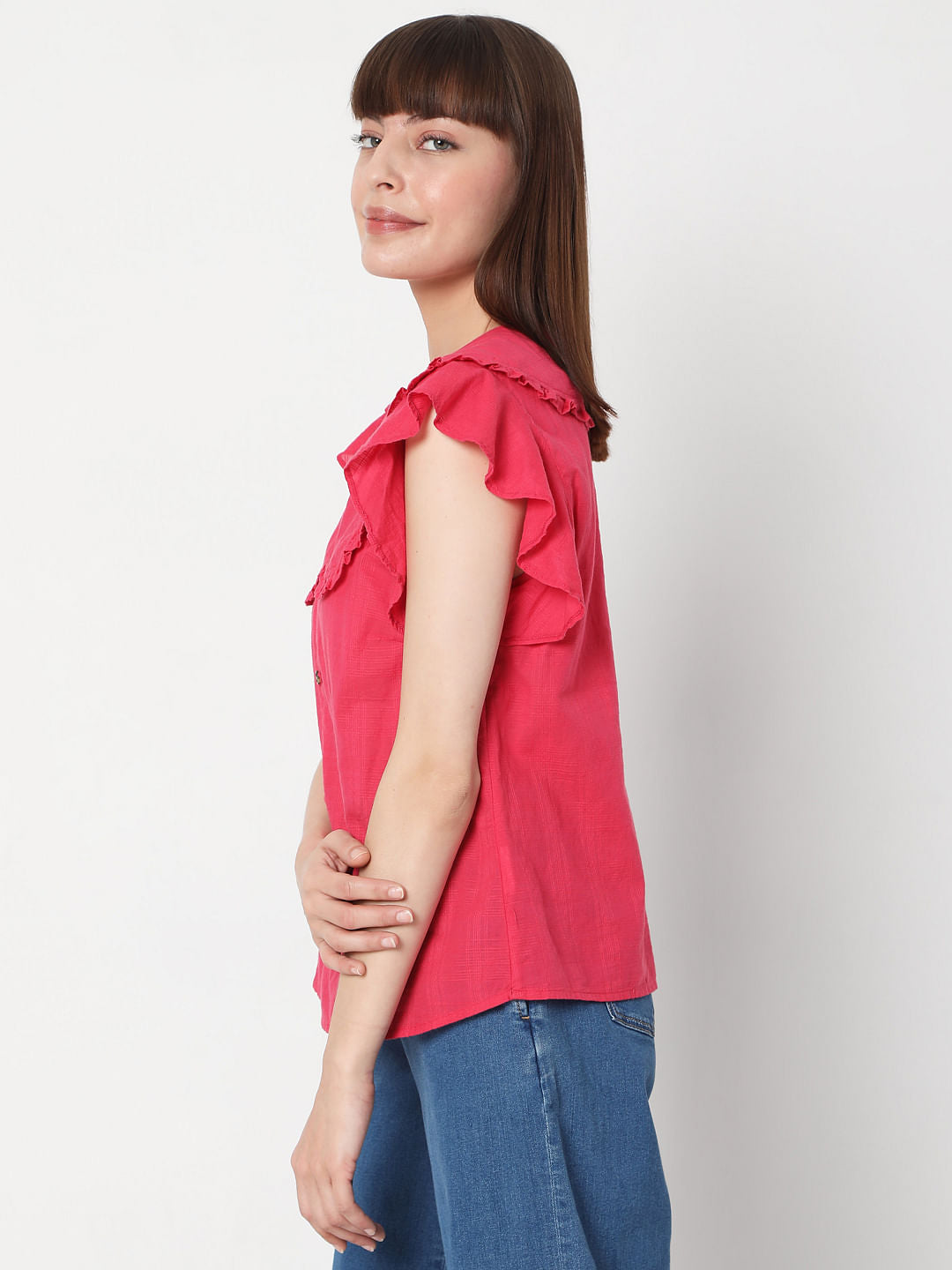 Pink Peter Pan Collar Top