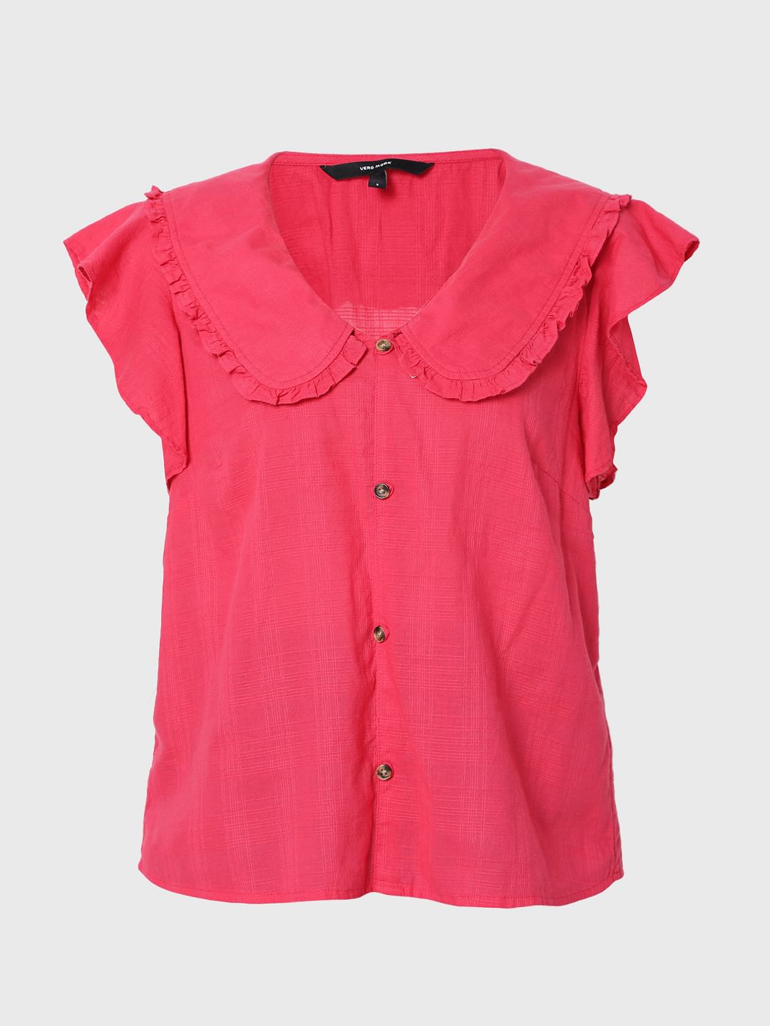 Pink Peter Pan Collar Top