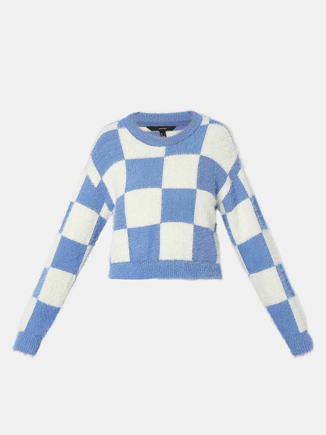 Blue & White Check Pullover