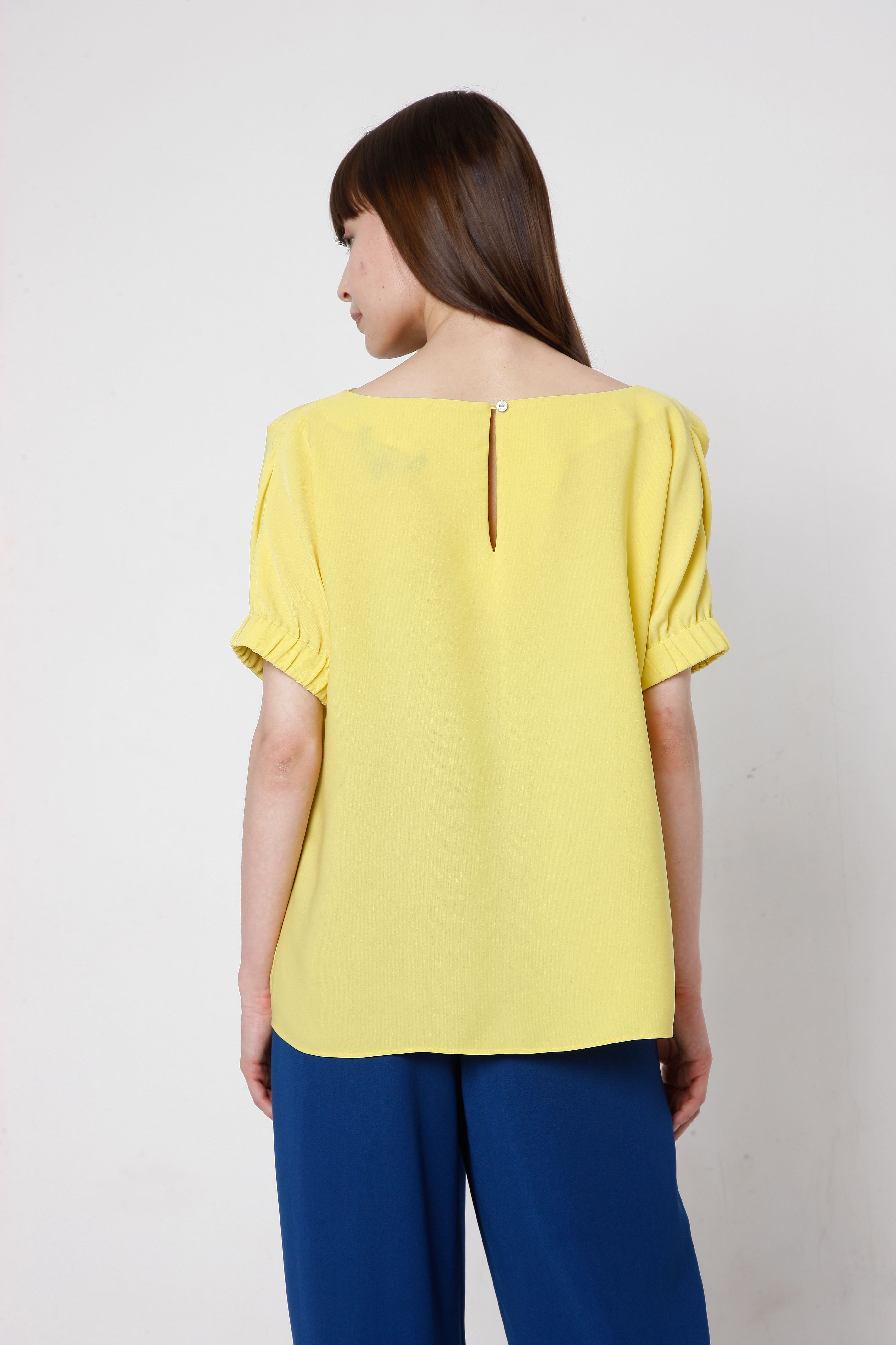 Yellow Cowl Neck Top