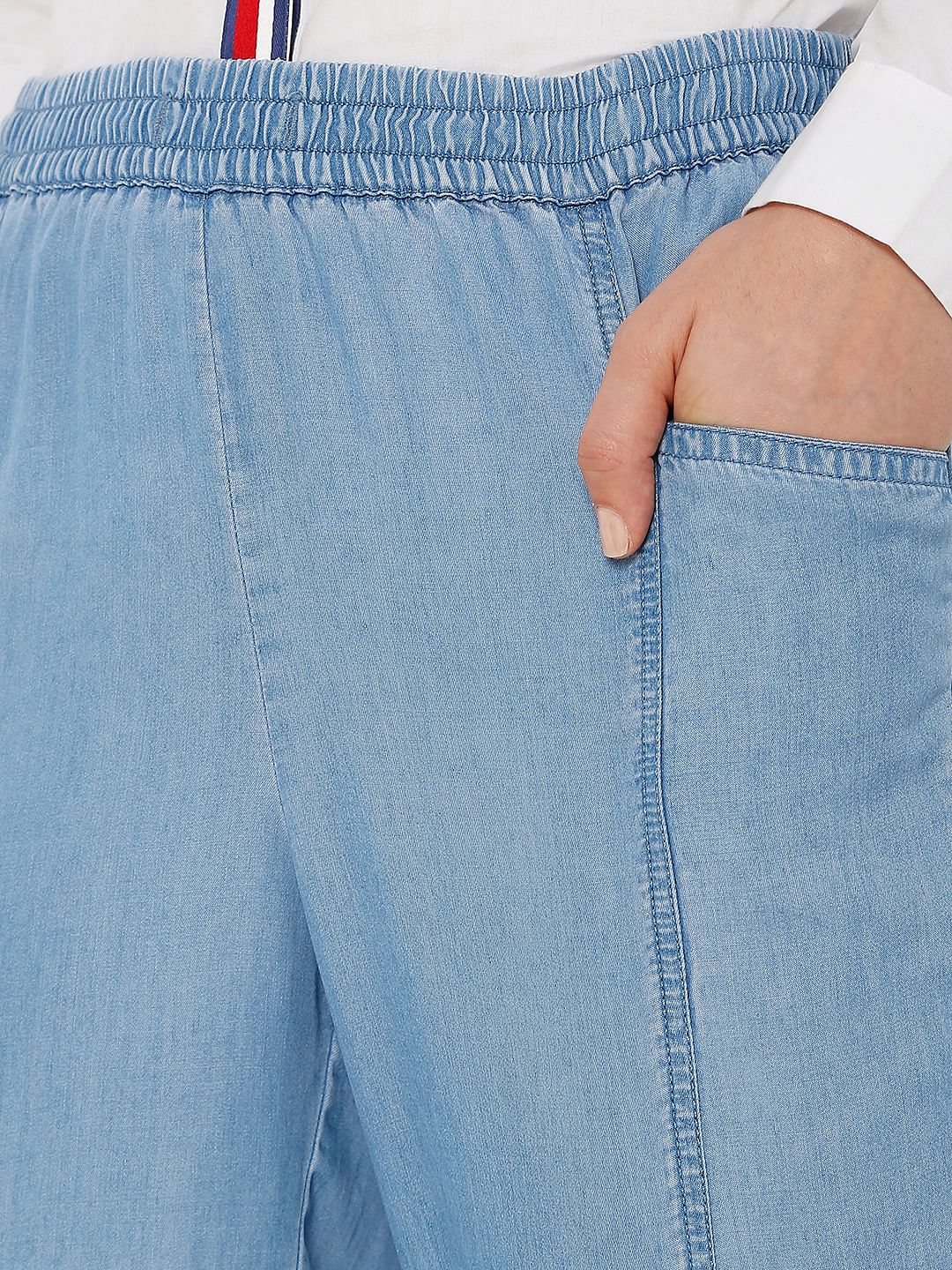 Blue Utility Cargo Denim Pants