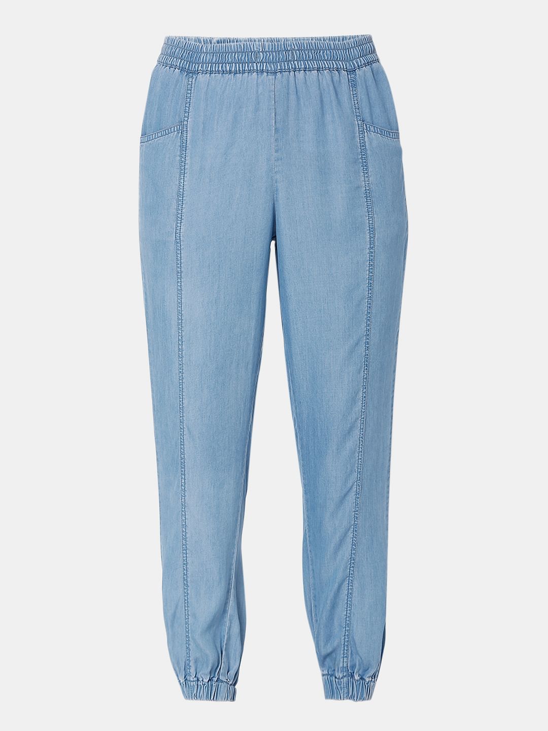 Blue Utility Cargo Denim Pants