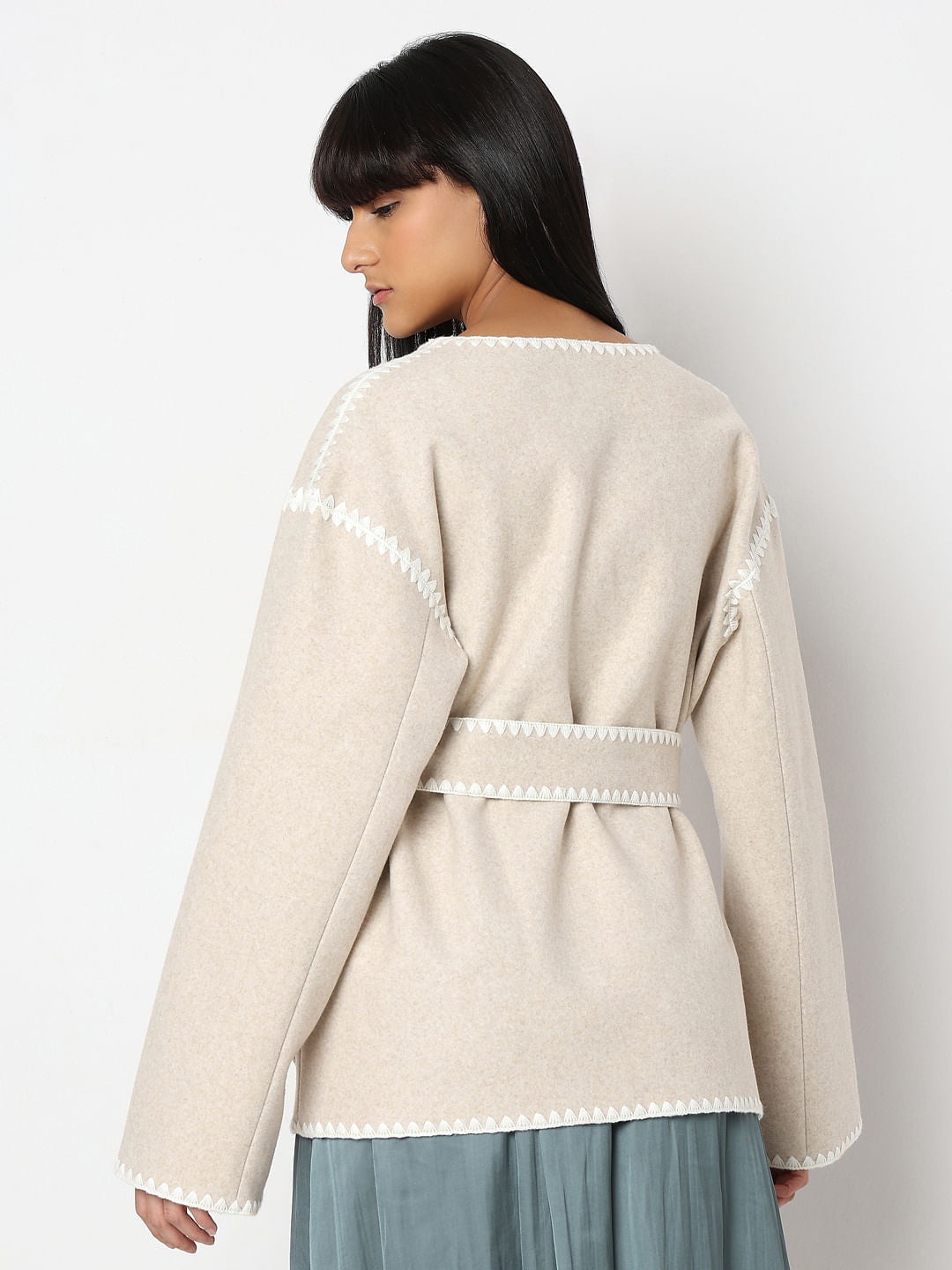 Beige Printed Jacket