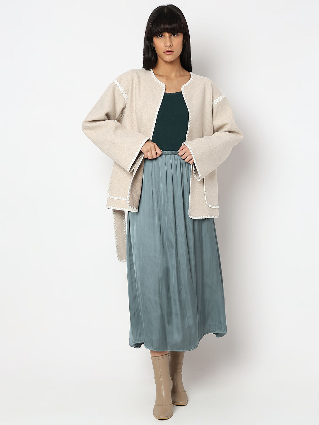 Beige Printed Jacket