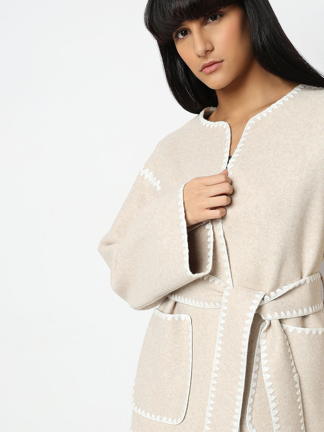 Beige Printed Jacket