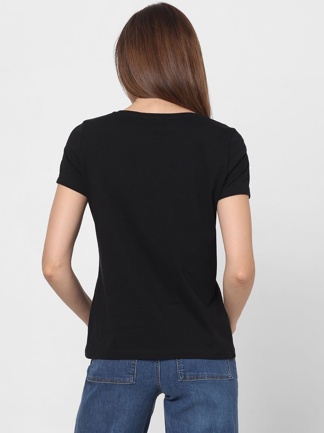 Black Foil Print T-Shirt