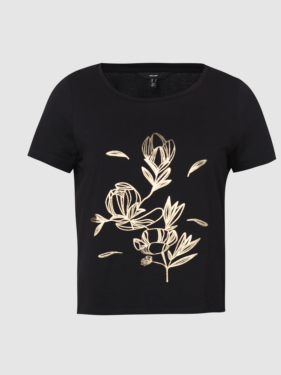 Black Foil Print T-Shirt