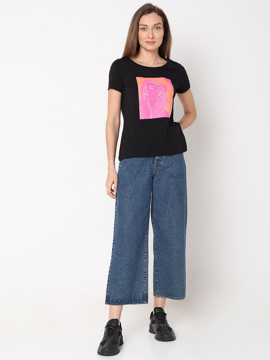 Black Graphic Print T-Shirt