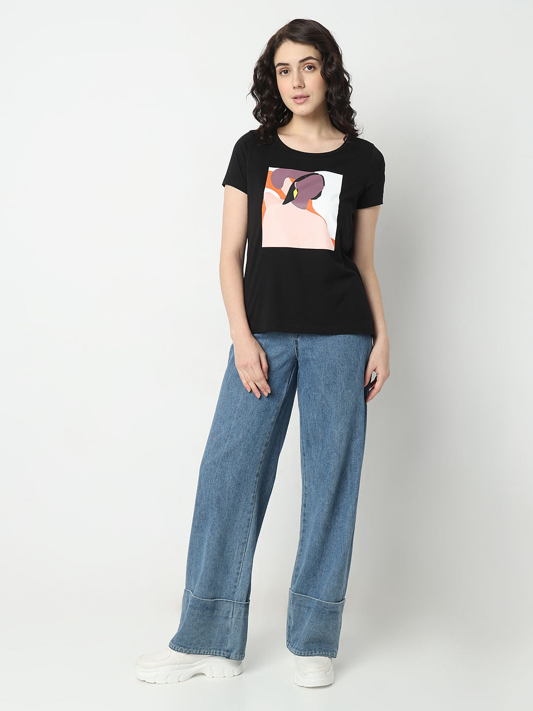 Black Graphic Print T-Shirt