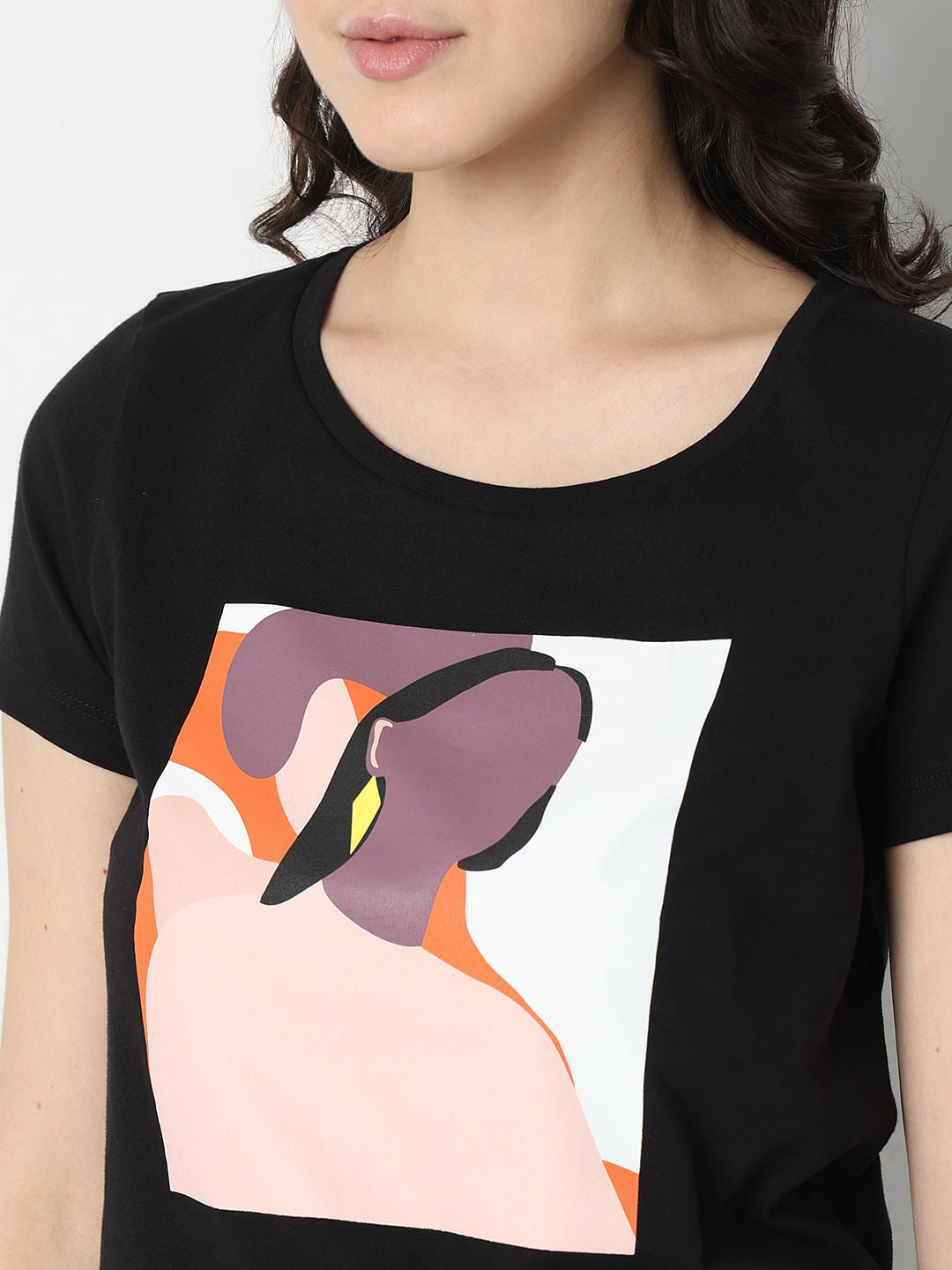 Black Graphic Print T-Shirt