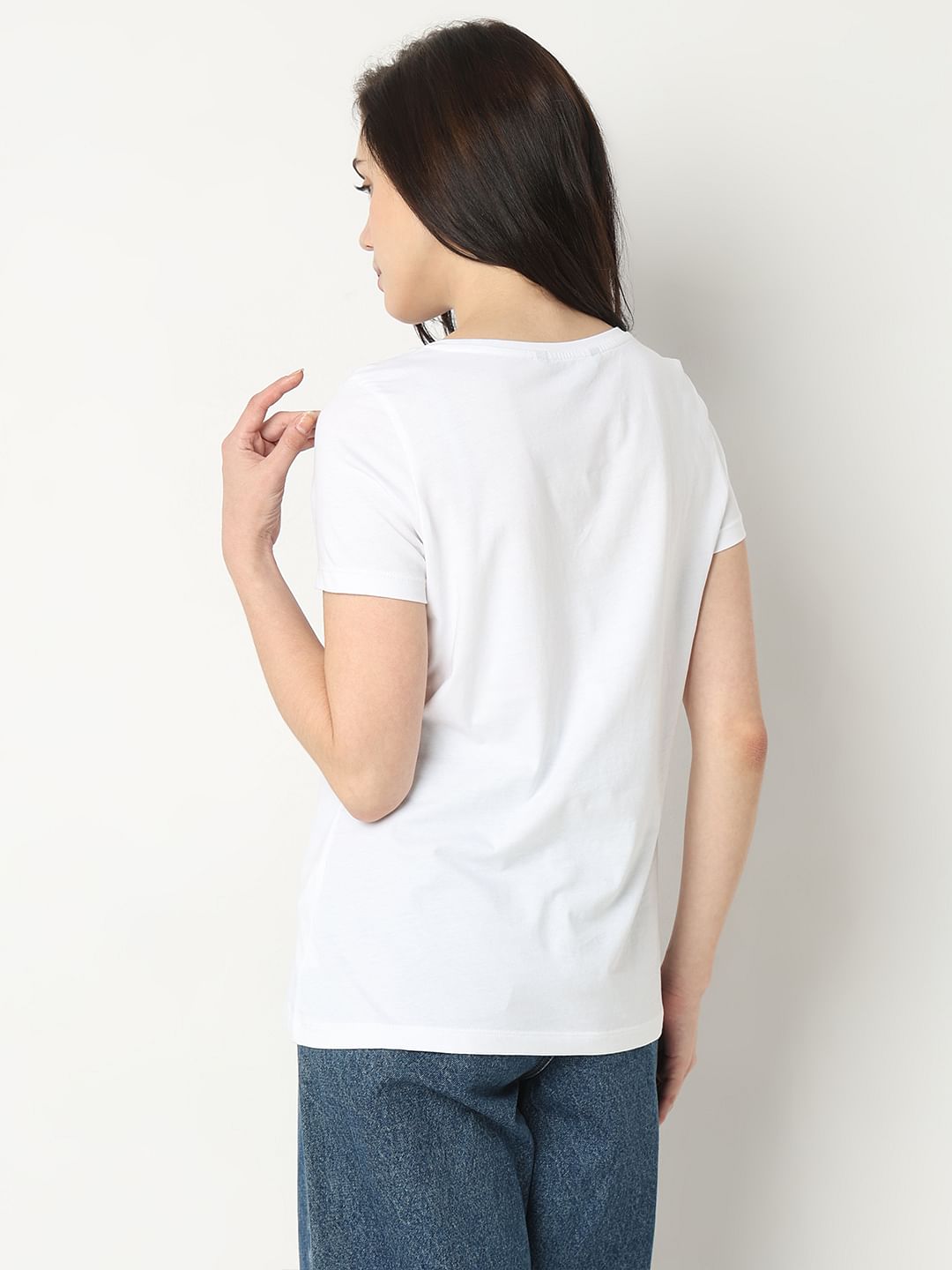 White Graphic Print T-Shirt