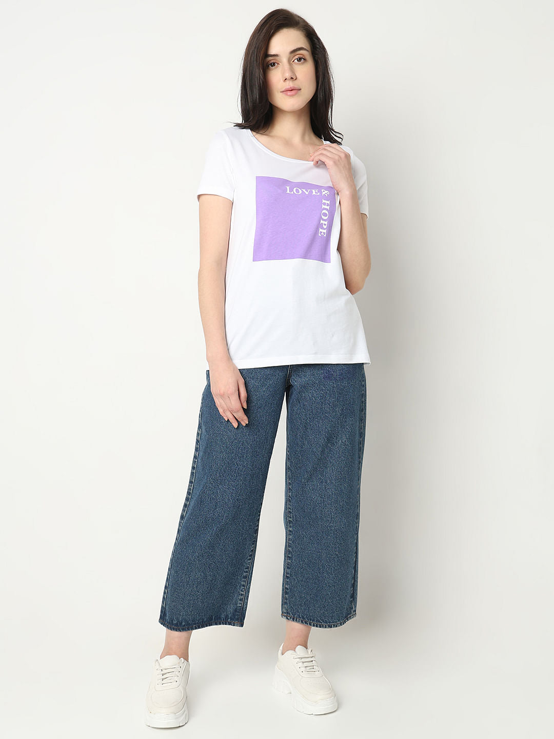 White Graphic Print T-Shirt