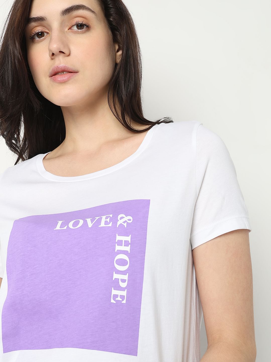 White Graphic Print T-Shirt