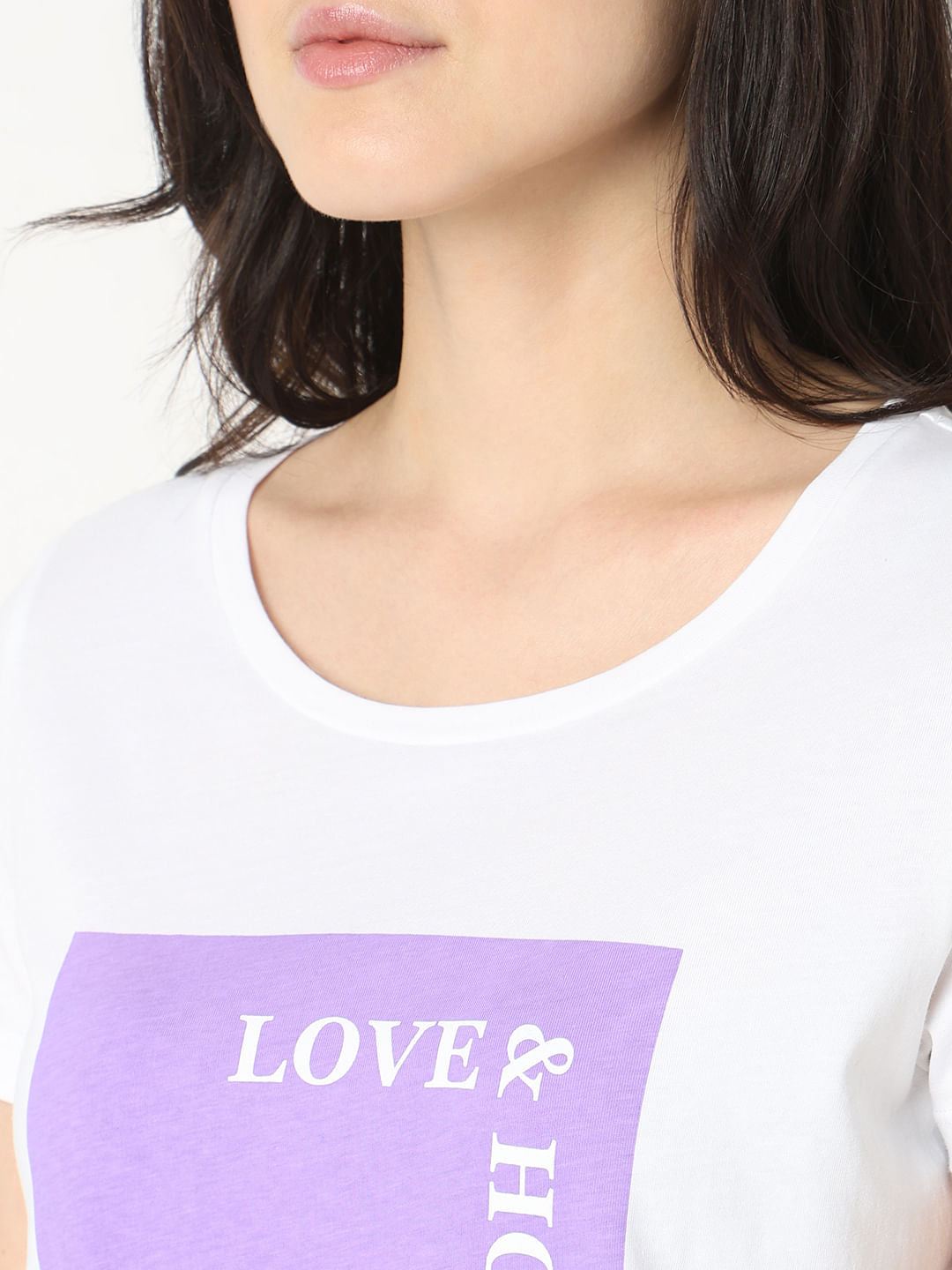 White Graphic Print T-Shirt